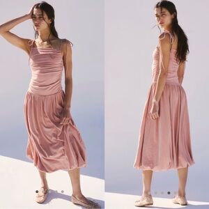 Free People Pink Liza Midi Dress